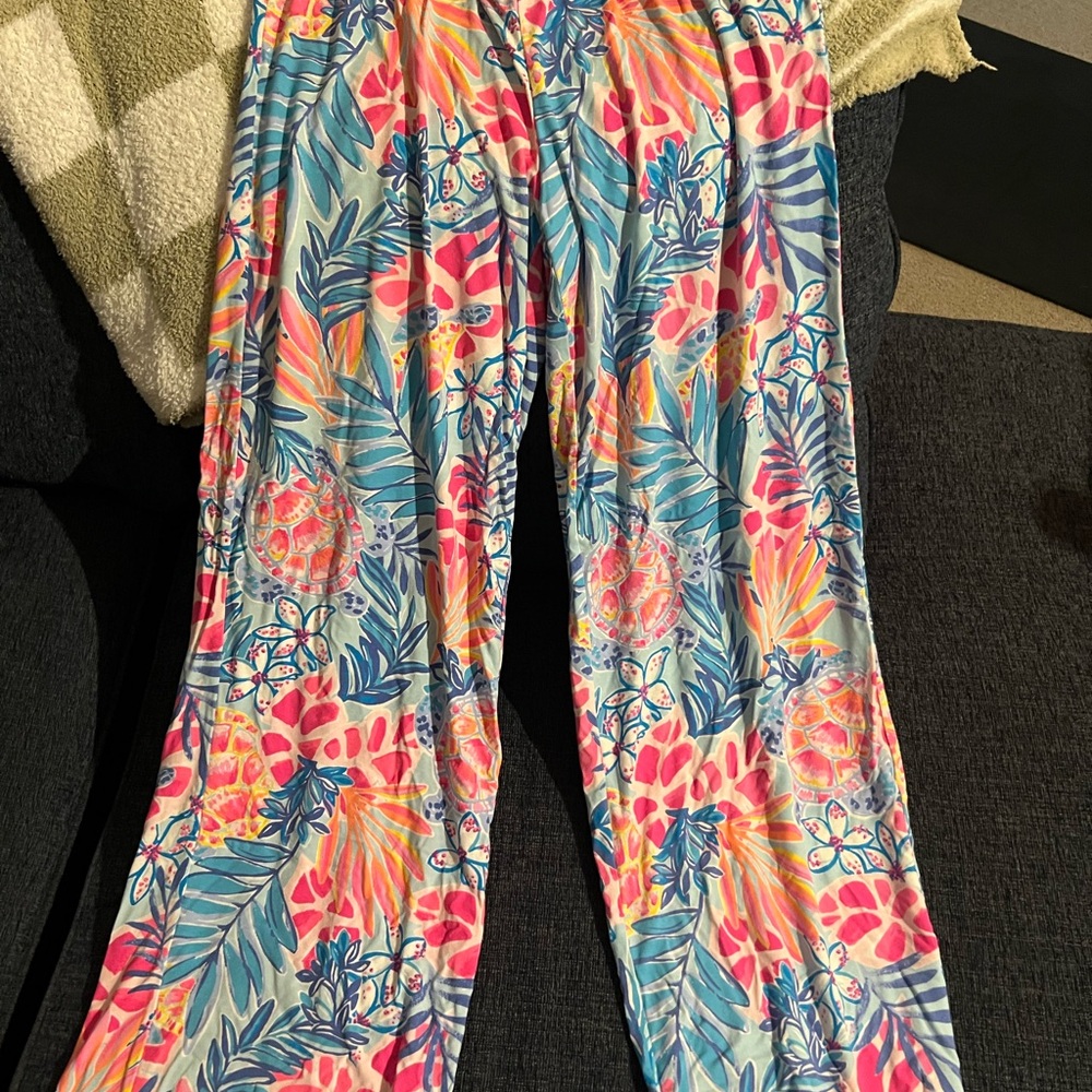 EUC (Worn once) Lilly Pulitzer Small Colorful Tropical Palazzo Pants